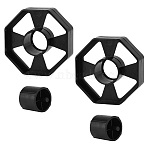 Plastic Oragonzer, with Stainless Steel Finding, Black, 18.5x26.5x10.5mm(FIND-WH0139-662B)