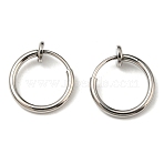 Non-Tarnish 304 Stainless Steel Clip-on Earrings, with 303 Stainless Steel Pad, No Piercing Earrings, Stainless Steel Color, 14.5x13x4.5mm(X-EJEW-P232-01P)