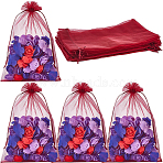 30pcs Large Organza Pouches Portable Shoes Bag Travel Storage Drawstring Bags, Dark Red, 30x20cm(OP-SP0001-03A-04)