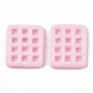 Opaque Resin Cabochons, Imitation Food, Cookies, Pink, 26x22.5x5mm(X-CRES-N022-65C)