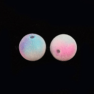 Flocky Plastic Beads, Round, Medium Orchid, 12mm, Hole: 1.8mm(KY-Q056-024C)