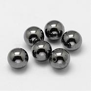 Non-magnetic Synthetic Hematite Beads, Half Drilled, Round, 8mm, Hole: 1mm(G-P162-02-8mm)