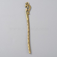 Alloy Phoenix Hair Sticks, Hair Accessories for Women, Antique Bronze, 160x17x3mm(MRMJ-WH0077-100L-AB)