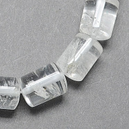 Natural Quartz Crystal Column Beads Strands, Rock Crystal Beads, Clear, 14x10mm, Hole: 1mm, about 28pcs/strand, 15.7 inch(G-S115-18)