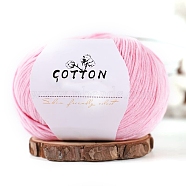 Milk Cotton Knitting Yarn, for Garments Scarves Sweater Shawl Hats, Pink, 0.5~1mm, about 131.23 Yards(120m)/Skein(PW-WGC6668-03)