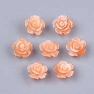 Synthetic Coral Beads, Dyed, Flower, Sandy Brown, 10x10x6mm, Hole: 1mm(X-CORA-S026-21A-07)