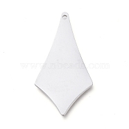 304 Stainless Steel Pendants, Manual Polishing, Stamping Blank Tag, Laser Cut, Kite, Stainless Steel Color, 28.5x15x0.8mm, Hole: 1.2mm(STAS-L238-094-P)
