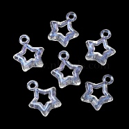 Transparent Acrylic with Glitter Pendants, Star, Colorful, 20x16.5x5mm, Hole: 2.4mm, about 997pcs/500g(OACR-C016-22)