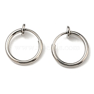 304 Stainless Steel Clip-on Earrings, No Piercing Earrings, Stainless Steel Color, 14.5x13x4.5mm(X-EJEW-P232-01P)