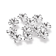 304 Stainless Steel Bead Caps, 5-Petal, Flower, Stainless Steel Color, 8.5x9x2mm, Hole: 1.2mm(STAS-K194-01P-02)