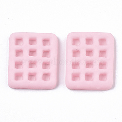 Opaque Resin Cabochons, Imitation Food, Cookies, Pink, 26x22.5x5mm(X-CRES-N022-65C)