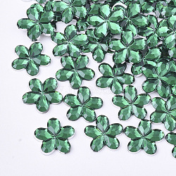 Plastic Cabochons, Flower, Sea Green, 9x9.5x1.5mm, about 5000pcs/bag(KY-T012-01B)