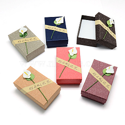 Cardboard Jewelry Box, with Sponge Insdie, Rectangle, Mixed Color, 8x5x3cm(CBOX-S015-03)