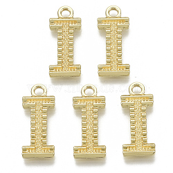 Alloy Pendants, Cadmium Free & Nickel Free & Lead Free, Initial Letter, Real 18K Gold Plated, Initial Letter.I, 21x9x2mm, Hole: 2mm(X-PALLOY-N157-002I-NR)