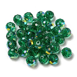 Electroplate Glass Beads, Faceted, Rondelle, Sea Green, 8x6mm, Hole: 1.6mm, 100pcs/bag(EGLA-Z004-01B-08)