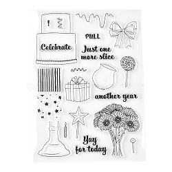 Silicone Clear Stamps, for Card Making Decoration DIY Scrapbooking, Birthday Themed Pattern, 21.5x15.5x0.3cm(DIY-A013-06)