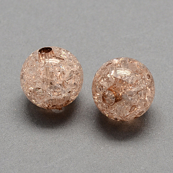 Transparent Crackle Acrylic Beads, Round, Camel, 8mm, Hole: 2mm, about 1890pcs/500g(CACR-R008-8mm-05)