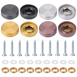 AHADERMAKER 4Sets 4 Colors 304 Stainless Steel Screw Set, for Advertising Nail Fixed Mirror Nail Decorative, Mixed Color, 19.5x5mm,  1set/color(FIND-GA0001-86)