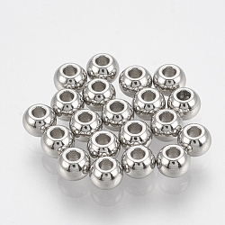 Tarnish Resistant 201 Stainless Steel Spacer Beads, Rondelle, Stainless Steel Color, 3x2mm, Hole: 1mm(STAS-T033-61A)