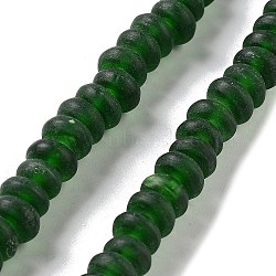 Handmade Lampwork Beads, Rondelle, Sea Green, 9~9.5x4.5~5mm, Hole: 1.8mm, about 133pcs/strand, 25.20''(64cm)(LAMP-Z008-10E)