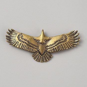 Tibetan Style Brass Bag Decorative Buckles, Eagle, Antique Bronze, 3.2x7.2x0.6cm, Hole: 3x2mm