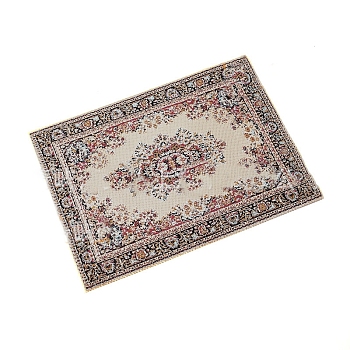 Turkish Style Mini Cloth Carpets, Dollhouse Decorations, Rectangle, Pale Goldenrod, 170x100mm