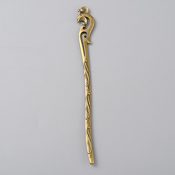 Alloy Phoenix Hair Sticks, Hair Accessories for Women, Antique Bronze, 160x17x3mm