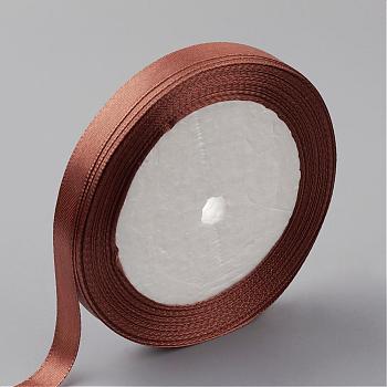 Single Face Satin Ribbon, Polyester Ribbon, Saddle Brown, 2 inch(50mm), about 25yards/roll(22.86m/roll), 100yards/group(91.44m/group), 4rolls/group