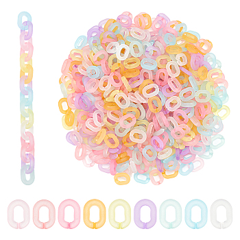 WADORN 450Pcs 9 Colors Transparent Acrylic Linking Rings, Quick Link Connectors, Frosted, Oval, Mixed Color, 19.5x15x5mm, Inner Diameter: 6x11
mm, 50pcs/color