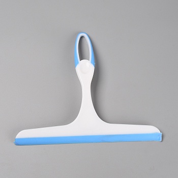 Plastic Window Squeegee, Cleaning Tool for Shower Glass Doors, Bathroom, Rectangle, Deep Sky Blue, 21.9x24.8x1cm