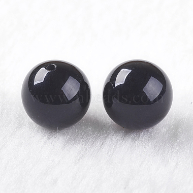 10mm Round Black Agate Beads