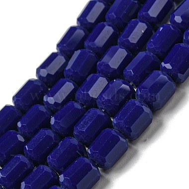 Midnight Blue Barrel Glass Beads