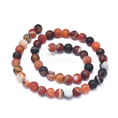Natural Banded Agate/Striped Agate Beads Strands(X-G-D0005-30-8mm)-2