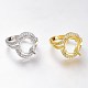 Adjustable Brass Micro Pave Clear Cubic Zirconia Finger Ring Components(ZIRC-I049-21)-1