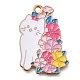動物の花の合金エナメルペンダント(ENAM-Q508-01A)-1
