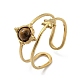 304 Stainless Steel with Natural Tiger Eye Ring(RJEW-Z031-01I-02)-1