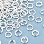 Rack Plating Brass Open Jump Rings, Cadmium Free & Lead Free, Round, Long-Lasting Plated, 925 Sterling Silver Plated, 5x1mm, 18 Gauge, Inner Diameter: 3mm(KK-O139-18N-S)
