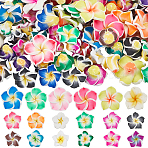 100Pcs 3 Styles Handmade Polymer Clay 3D Flower Plumeria Beads, Mixed Color, 12~20x8~10mm, Hole: 1.6~2mm(CLAY-SC0002-61)