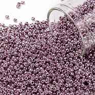 TOHO Round Seed Beads, Japanese Seed Beads, (553) Galvanized Pink, 11/0, 2.2mm, Hole: 0.8mm, about 1110pcs/10g(X-SEED-TR11-0553)