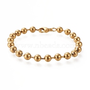 304 Stainless Steel Ball Chain Bracelets, with Lobster Claw Clasps, Round, Golden, 7-1/2 inch(19cm)(X-STAS-I156-22G)