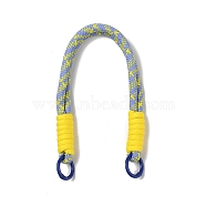 Nylon Cord Bag Handles, with Alloy Spring Gate Rings, for Bag Replacement Accessories, Yellow, 34.5x1.55cm(AJEW-C035-04F)