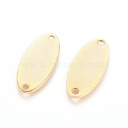201 Stainless Steel Links connectors, Stamping Blank Tag, Oval, Real 24K Gold Plated, 16.5x7.5x0.7mm, Hole: 1.4mm(X-STAS-F221-33G)