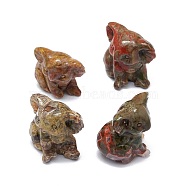 Natural Ocean Jasper Sculpture Display Decorations, for Home Office Desk, Koala, 24~27x26~30.5x29~30mm(G-F719-57C)