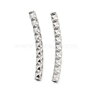 304 Stainless Steel Tube Beads, Diamond Cut, Curved Tube, Golden, 15x2mm, Hole: 1mm(STAS-B047-29A-G)