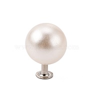 ABS Plastic Imitation Pearl Rivet Studs, with Iron Findings, White, 10mm, Finding: 4x5mm(KY-L076-C-01)