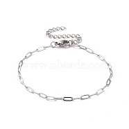 304 Stainless Steel Cable Chain Bracelet for Men Women, Stainless Steel Color, 7 inch(17.9cm)(BJEW-E031-05G-P)