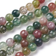 Natural Indian Agate Bead Strands, Round, 3mm, Hole: 0.5mm, about 110pcs/strand, 15 inch(G-A130-3mm-K12)