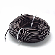 Flat Leather Cords, DIY Rope for Bracelet Necklace Jewelry Making, Coconut Brown, 3x2mm(X-WL-R006-3x2-01)