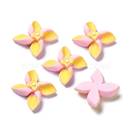 Opaque Resin Cabochons, for DIY Decoration, Flower, Yellow, 25x19x7mm(X-RESI-G023-02B)