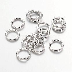 Platinum Plated Brass Round Open Jump Rings for Jewelry DIY, Cadmium Free & Nickel Free & Lead Free, 18 Gauge, 7x1mm, Inner Diameter: 5mm, about 80pcs/10g(X-JRC7mm-NF)